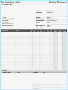 Excel Timesheet Template Example