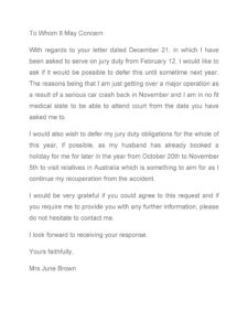 Excuse Letter Template