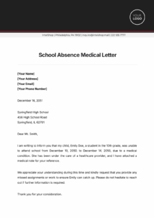 Excuse Letter Template