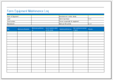 Farm Equipment Maintenance Log Template