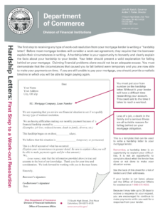 Financial Hardship Letter Template