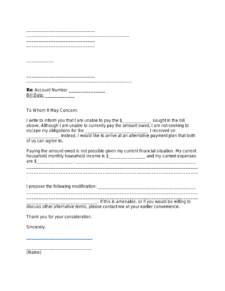 Financial Hardship Letter Template