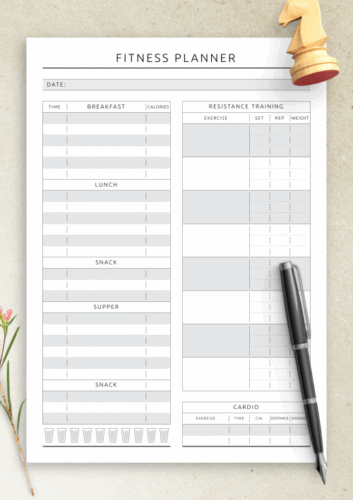 √ Fitness Journal Template (Word)