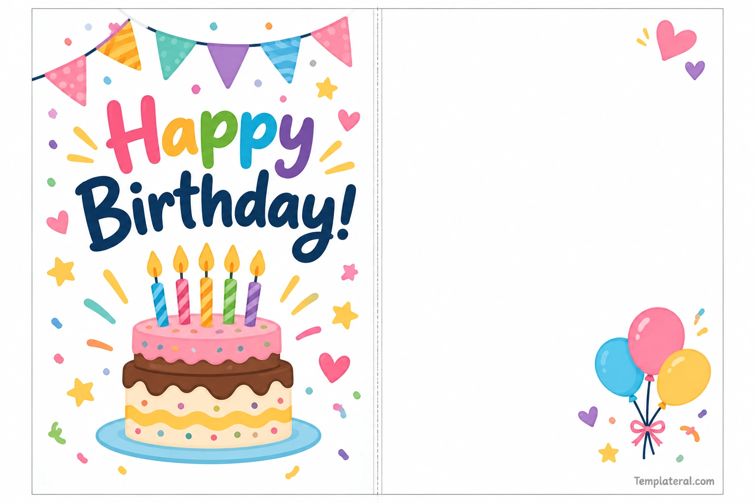 Foldable Birthday Card Template
