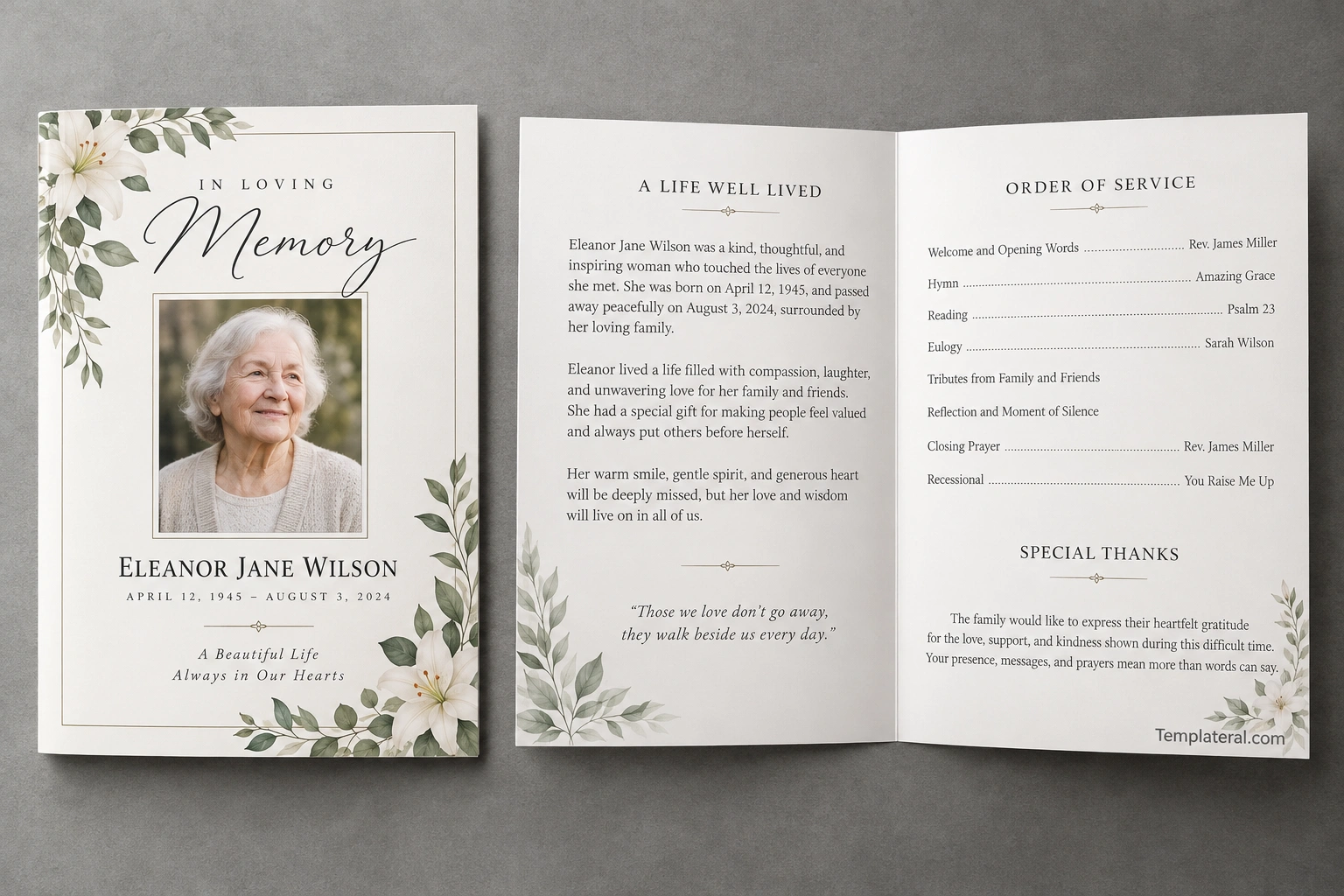 Funeral Booklet Template Funeral Booklet Template