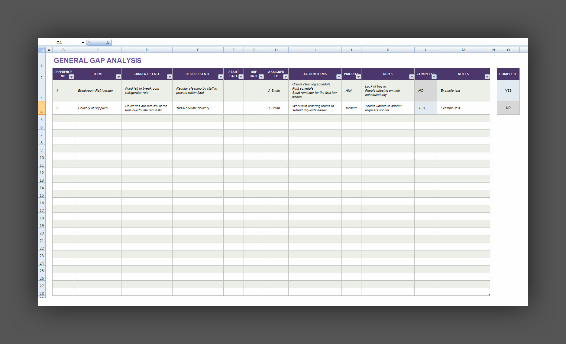 Free Printable Gap Analysis Template Excel