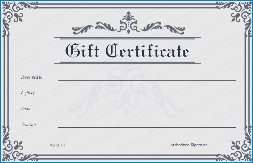 Gift Certificate Template Example