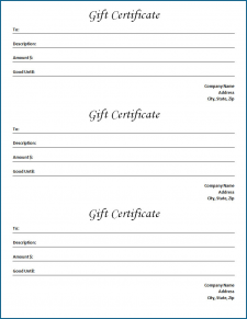 Gift Certificate Template Word Sample
