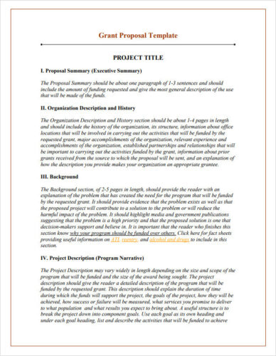 √ Free Printable Grant Proposal Template