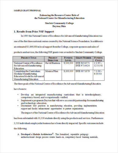 √ Free Printable Grant Proposal Template