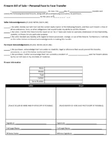 Gun Bill of Sale Template