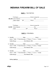 Gun Bill of Sale Template