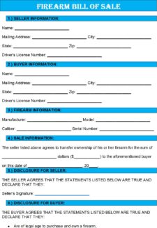 Gun Bill of Sale Template