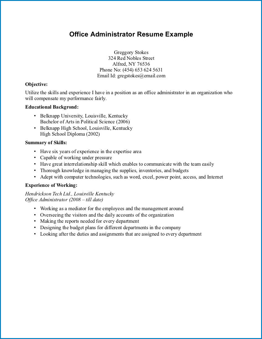 High School Student Resume Template No Experience Example