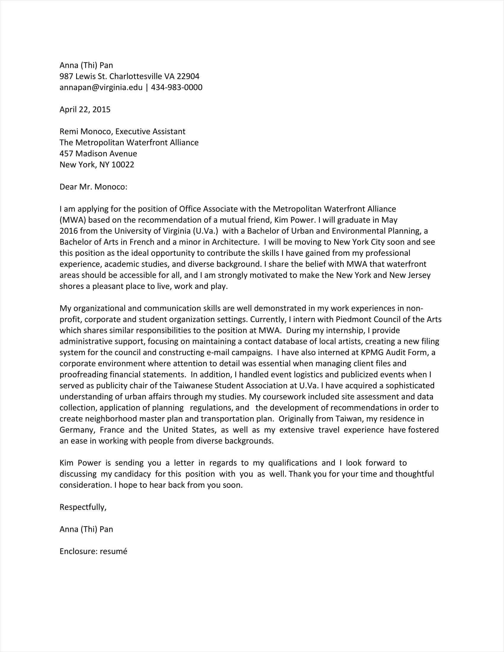 IT job cover letter template example