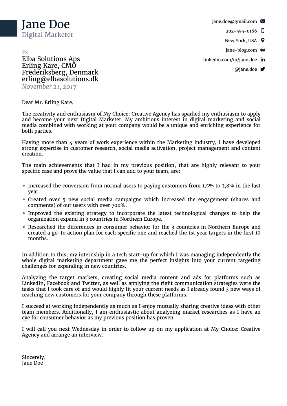 IT job cover letter template