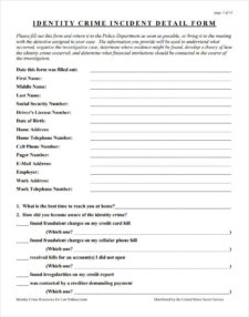 Identity Crime Incident Detail Form