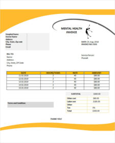 Invoice Template For Mental Health Services