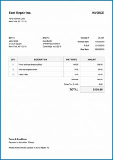 free printable invoice template pdf templateral