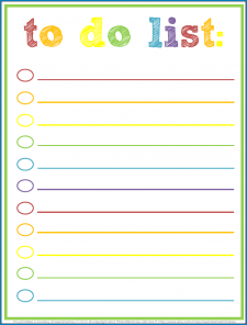 √ Free Printable Kid To Do List Template