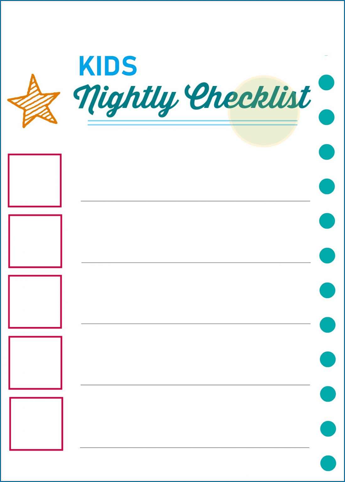 Free Printable Kid To Do List Template Free Printable Kid To Do List Template