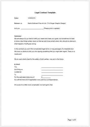 Legal Binding Contract Template