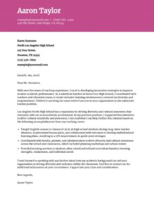 Letter of Introduction for Teacher