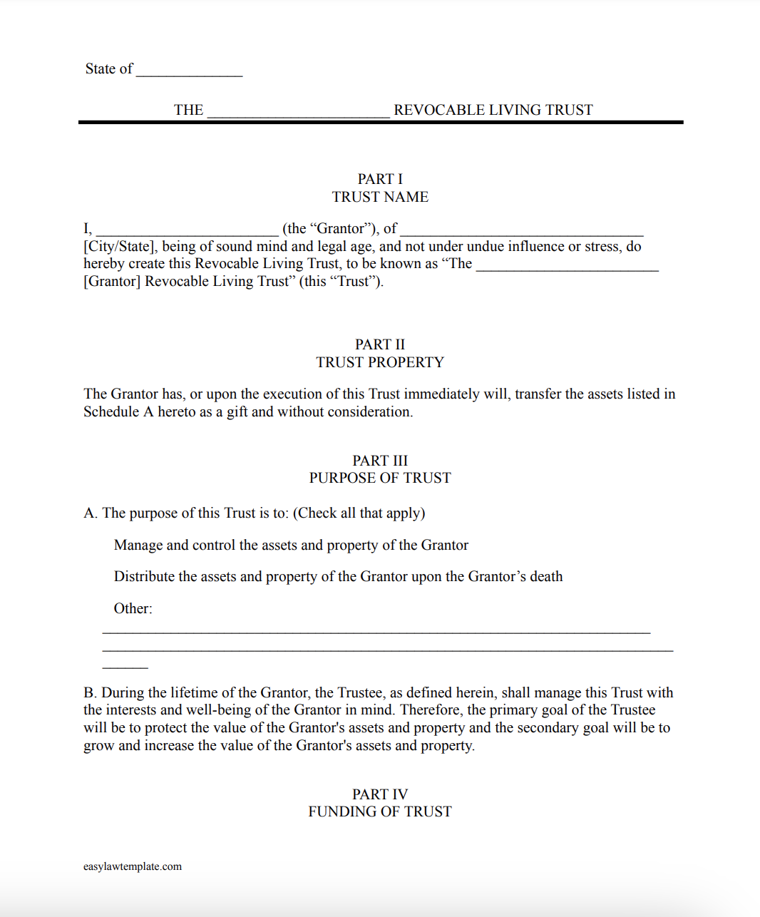 Living Trust Form
