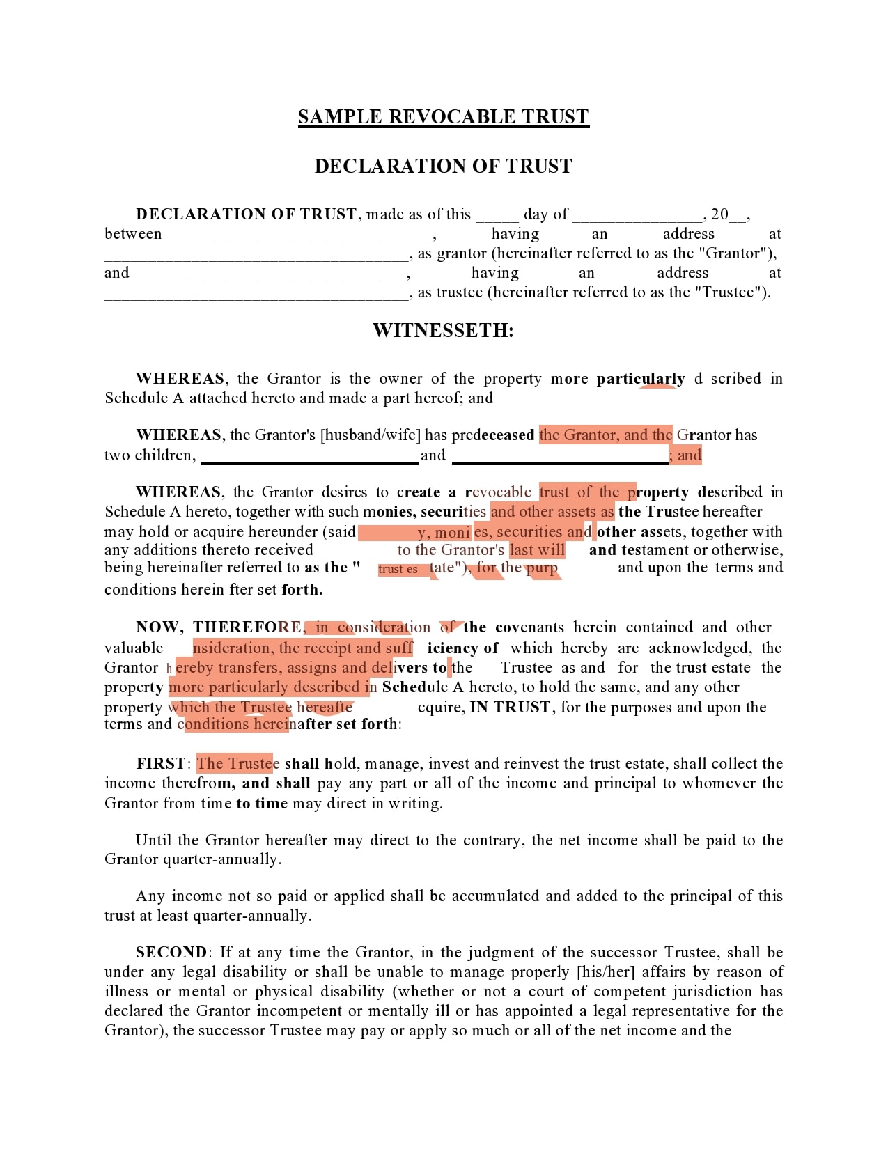Living Trust Form