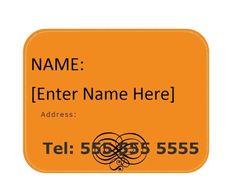 √ Free Printable Luggage Tag Template (Word)