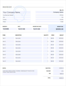 Mental Health Insurance Billing Template