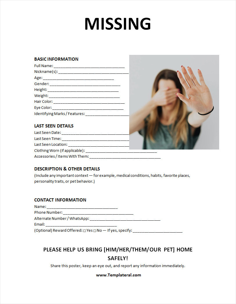 Missing Poster Template Missing Poster Template