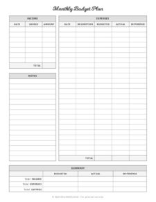 Monthly Expenses Template