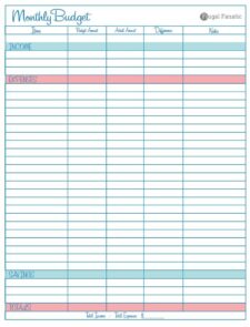 Monthly Expenses Template