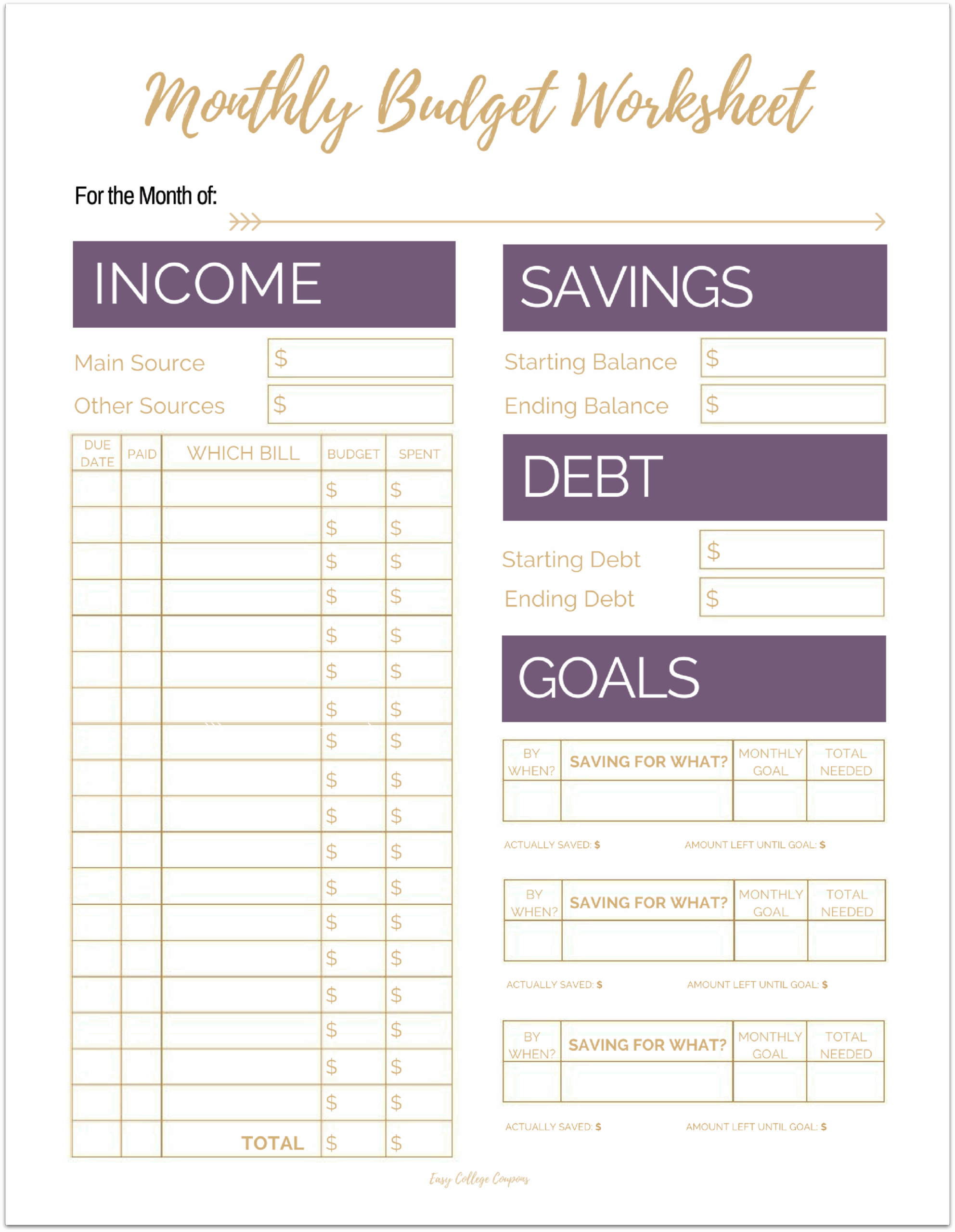 Monthly Expenses Template