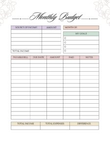 Monthly Expenses Template