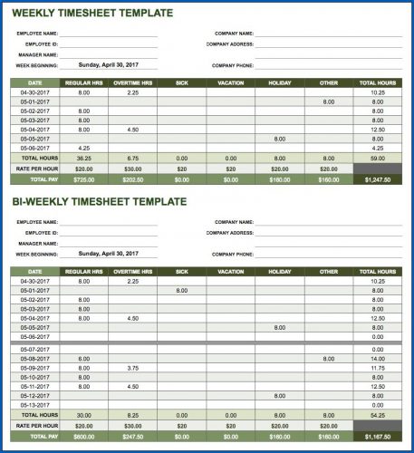 √ Free 4+ Samples of Monthly Timesheet Template Google Sheets