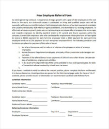 New Employee Referral Form Template