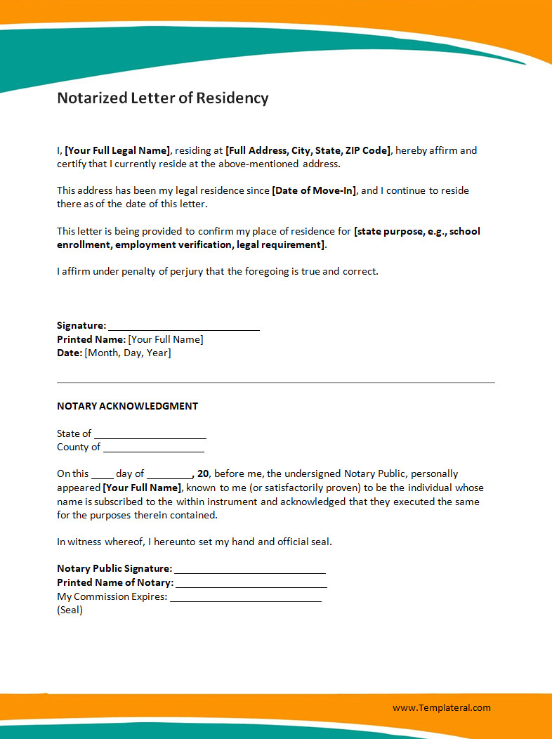 Notarized Letter Template Notarized Letter Template