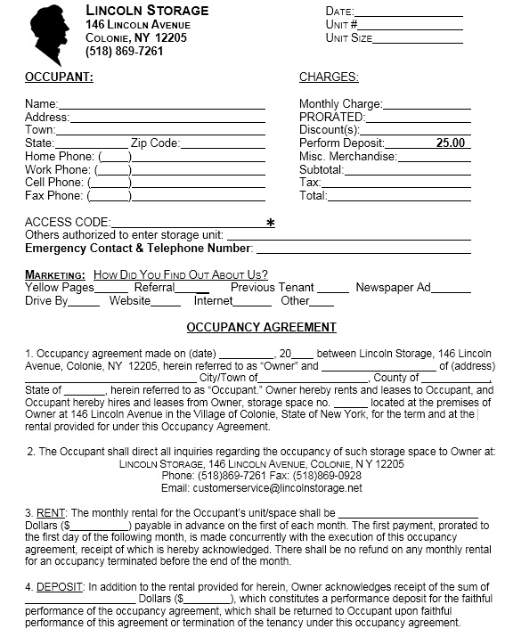 Occupancy Agreement Template Sample Occupancy Agreement Template Sample