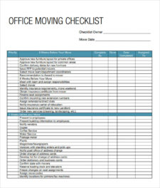 Office Moving Checklist Template