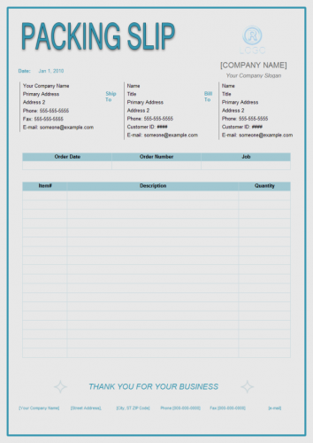√ Free Printable Packing Slip Template