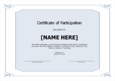 Participation Certificate Template