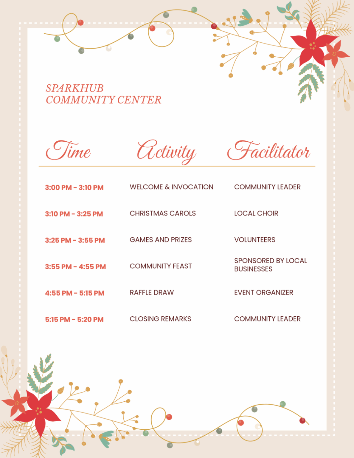 √ Customizable Party Program Template (Word)