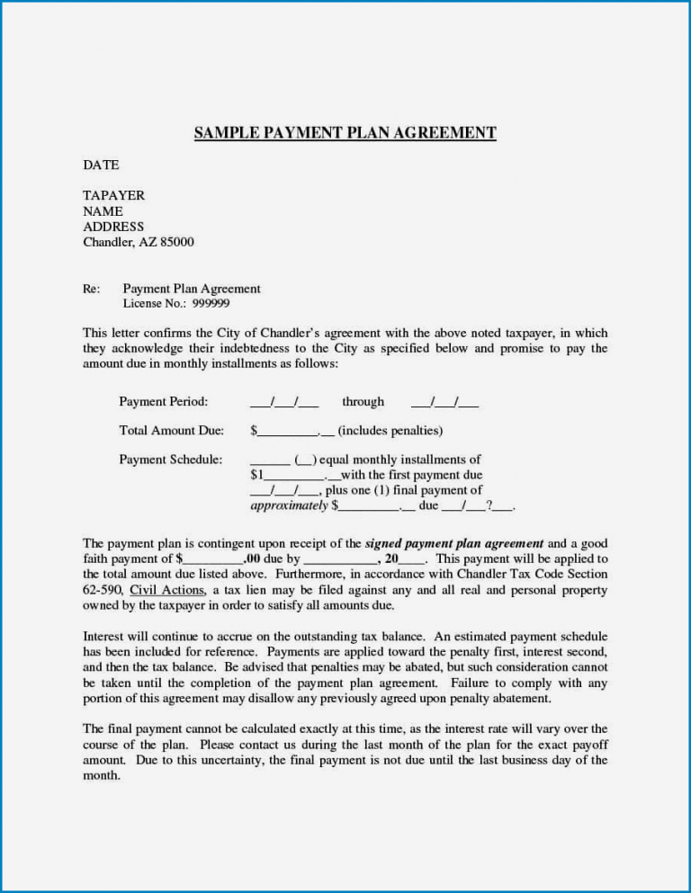 √ Free Printable Payment Agreement Template