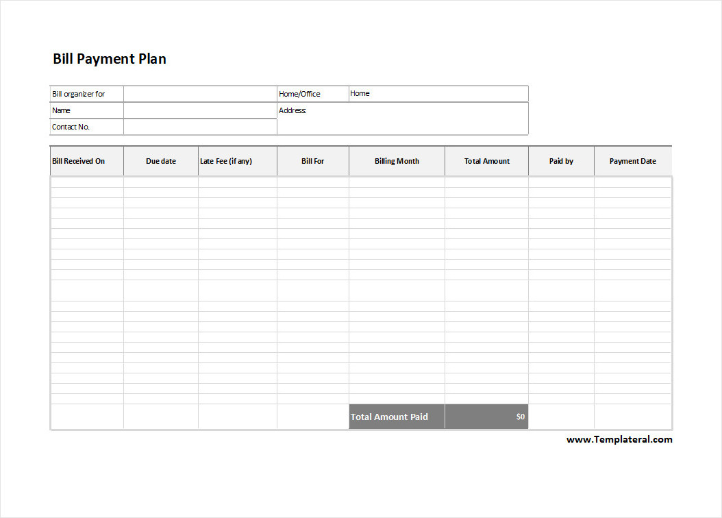 Payment Plan Template Payment Plan Template