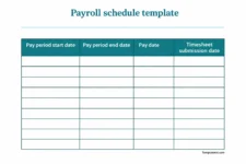 Printable Payroll Schedule Template
