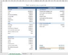 Personal Assets And Debts Calculator Template Example