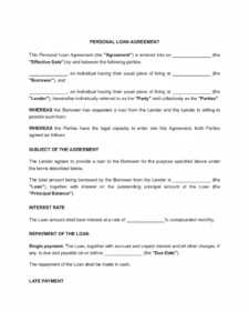 Personal Debt Agreement Template Word