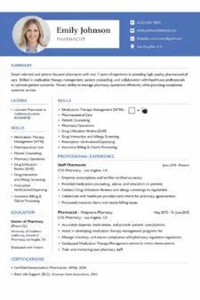 Pharmacist Resume Template Word
